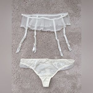 Bridal lingerie set (garter belt and thong)